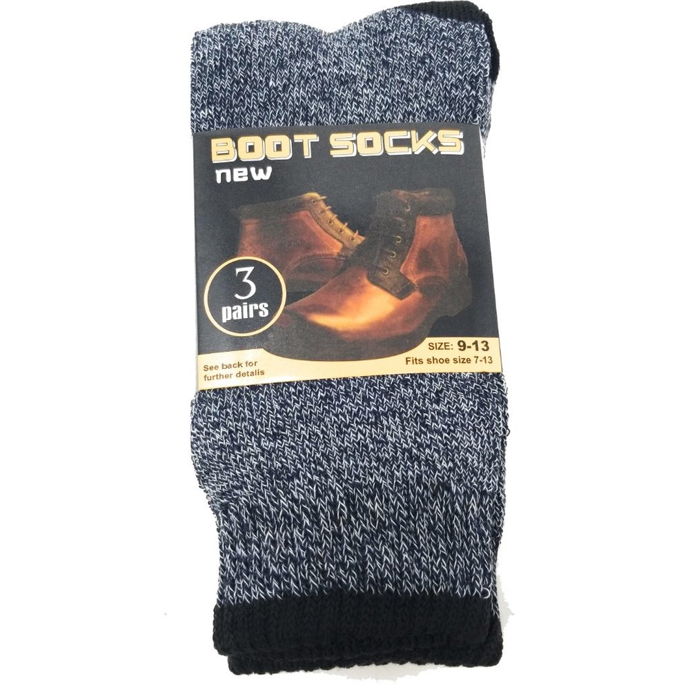 Men's Thick Warm Boot Winter Socks, Size 7-13, 6 Pairs - Picture 2 of 4